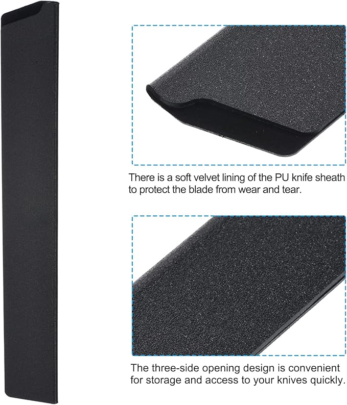 PATIKIL ABS Knife Cover Sleeves for 14" Kitchen Knife, 2 Pack Knives Edge Guard Blade Protector Universal Knife Sheath for Home Kitchen, Black