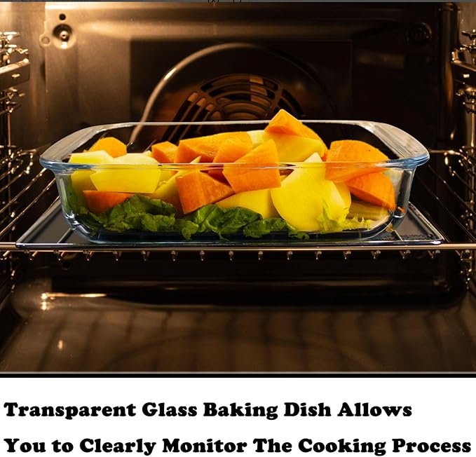 Small Glass Baking Dish for Oven, 8.6in Casserole Dishes for Oven, Square Glass Baking Pan