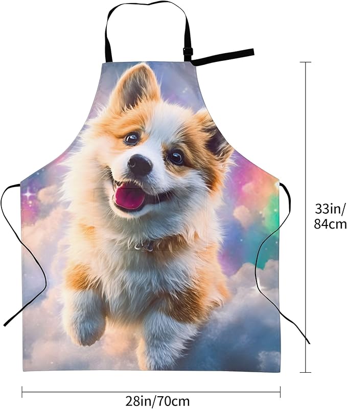 Apron with Pockets Aprons for Women Men Kitchen Chef Apron for Cooking Gardening Server Waitress Painting