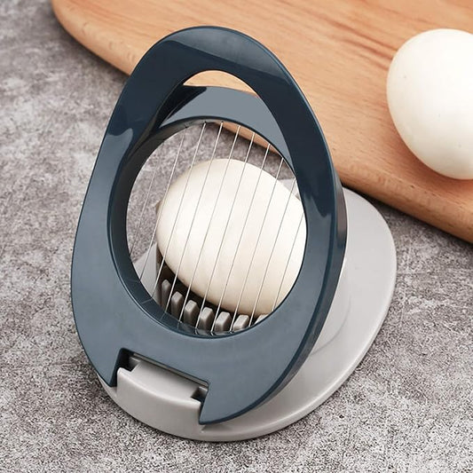 Egg Slicer for Hard Boiled Eggs Cutter with Stainless Steel Wire Dishwasher Safe (Blue)