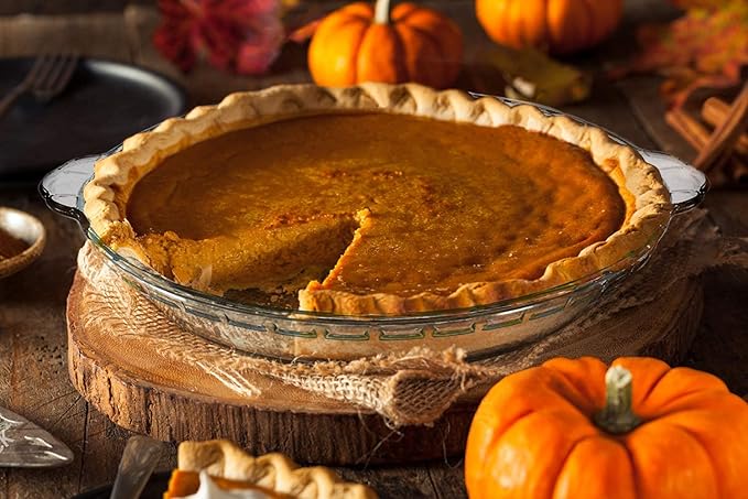 ZYER Glass Pie Plate Round Glass Pie Pan for Baking Pie Baking Pan 47oz Pie Dish, 9.5 Inch