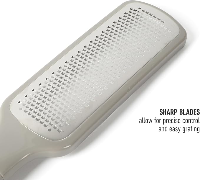 Calphalon Prime Stainless Steel Handheld Cheese Grater W/Cover & Rubber Handle - Taupe