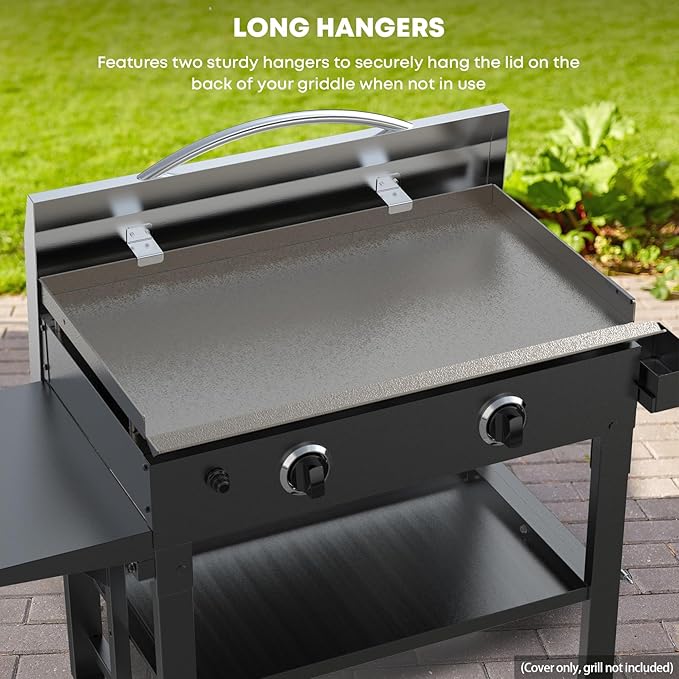 Stanbroil 28 Inch Griddle Hard Cover Hood with Handle for Blackstone 28 Inch Griddle and Other Similar Grills, Stainless Steel