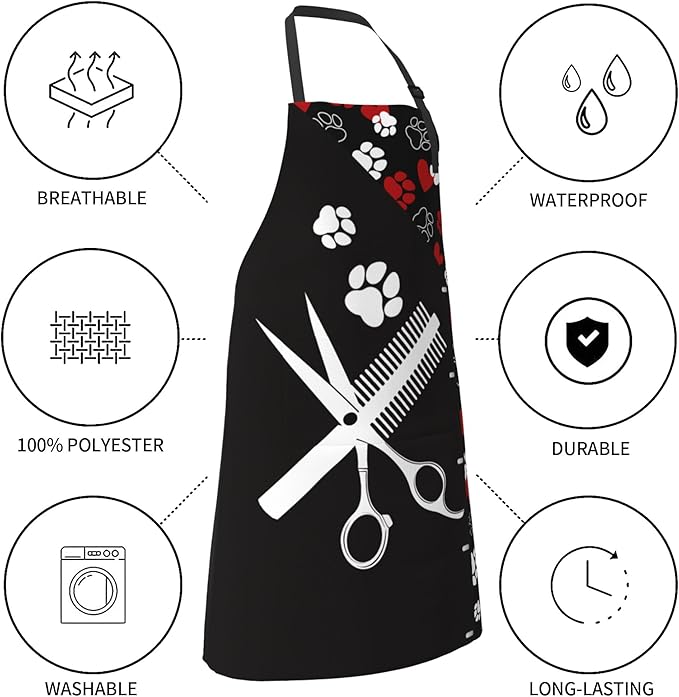 Apron with Pockets Aprons for Women Men Kitchen Chef Apron for Cooking Gardening Server Waitress Painting