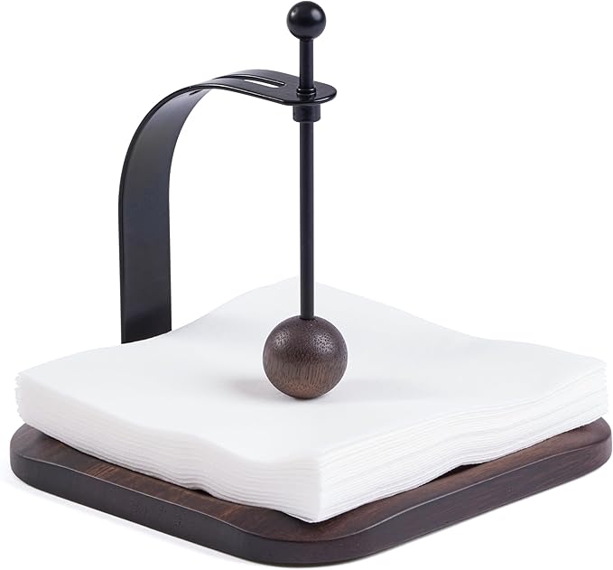Napkin Holder for Table, Wood Napkin Holders for Paper Napkins, Cocktail Napkin Holder, Suitable for Kitchen, Restaurant, Bar, Office, Parties, Home Décor, Hotel, Cafe (South American black walnut)