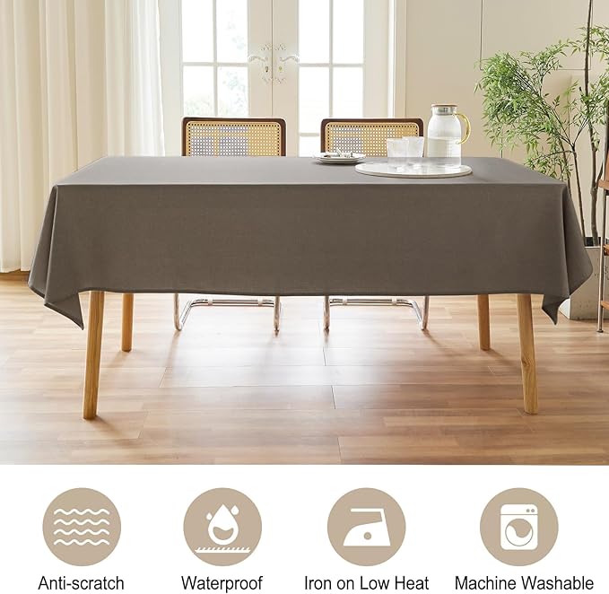 AUSSPVOCT Textured Tablecloth Rectangle 52x70 Water Resistant Spill-Proof Wipeable Table Cloth Wrinkle Free Fabric Dining Table Cover for Birthday Party Farmhouse Spring Kitchen Tablecloths