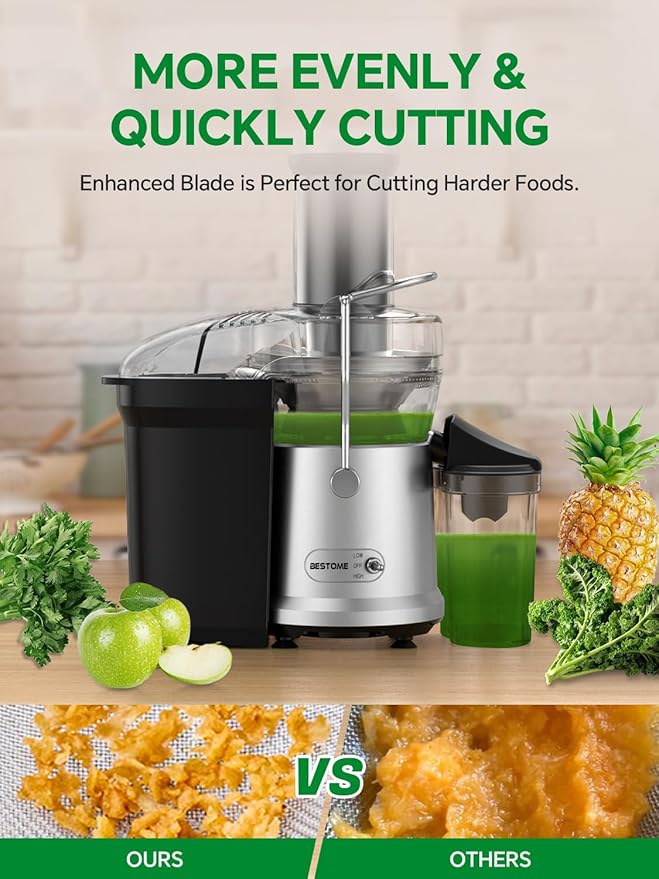 Juicer Machine, 1200W Juicer with 3" Feed Chute for Whole Fruits and Veg, Dual Speeds Centrifugal Juice Extractor, High Juice Yield, Full Copper Motor, Easy to Clean, BPA Free