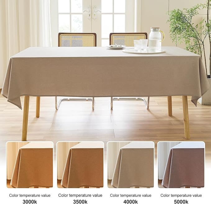 AUSSPVOCT Textured Linen Tablecloth Rectangle 60x104 Water Resistant Spill-Proof Wipeable Beige Table Cloth Wrinkle Free Cloth Dining Table Cover for Birthday Farmhouse Kitchen Wediing Party Decor