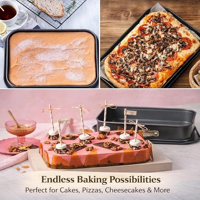 CIVJET Carbon Steel Loaf Pan with Nonstick Coating, Springform Bread Baking Mold for Homemade Bread, Cakes & Desserts, Easy Release, Rust-Resistant & Durable for Home or Commercial Baking