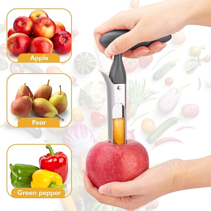 Premium Apple Corer Tool – Featuring Ultra-Sharp Stainless Steel with Serrated Blades for Effortless Coring – Easy to Operate and Clean, Durable Tool Ideal for Baking Apples and Other Culinary Uses