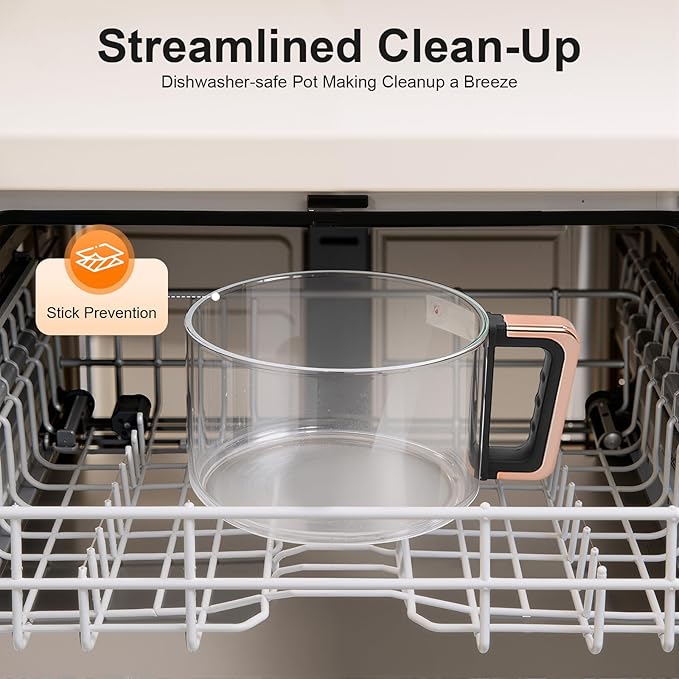 PERFERATE Glass Air Fryer 4.44Qt Capacity Glass Airfryer with 360° Transparent Viewable Fry Bowl, Precise Temperature(175°F - 400°F) & Time(60 Min) Control, 1200W Oil-Less Cooking(White)