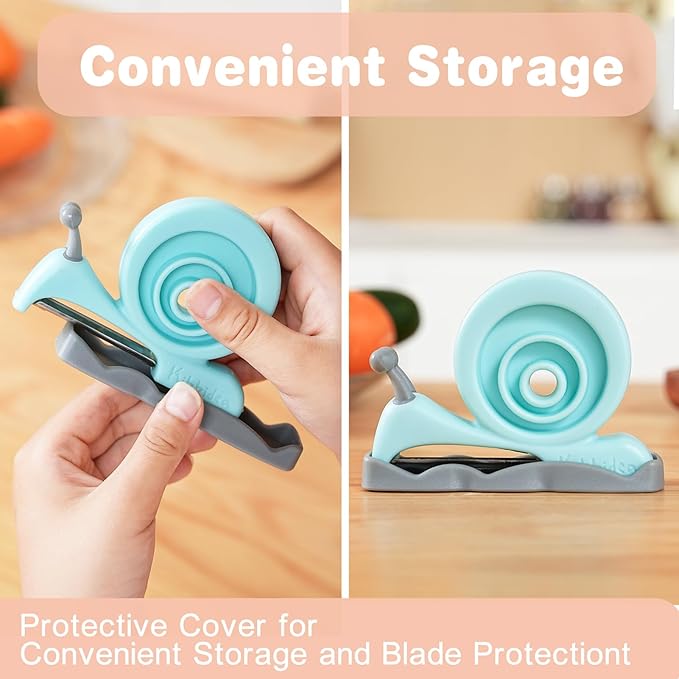 Kibbidea Vegetable Peeler, Kids Potato Fruit Peeler for Kitchen with Cut-proof Glove, Kids Cute Kitchen Accessories (Blue)
