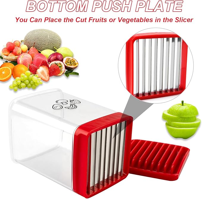 2 Pack Cup Slicer Fruit, Egg Slicer banana slicer Strawberry Cutter with Push Plate, Stainless Steel Fruit Slicer Cup Vegetable Slicer, Quickly Making Fruit Vegetable Salad, Creative Kitchen Gadget