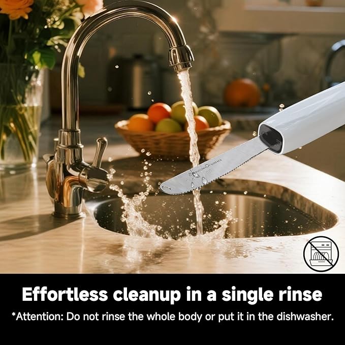 SEAINGO Heating Butter Knife Spreader - Rechargeable, Electric, Cordless, Heats up in 6 Seconds, Nonstick Stainless Steel Blade, ON/OFF Safety Lock Switch, 2 Warming Mode Can Quickly Melt Cold Hard Butter, Coconut Oil, Cheese, Cream, Jam, Mustard, for ...