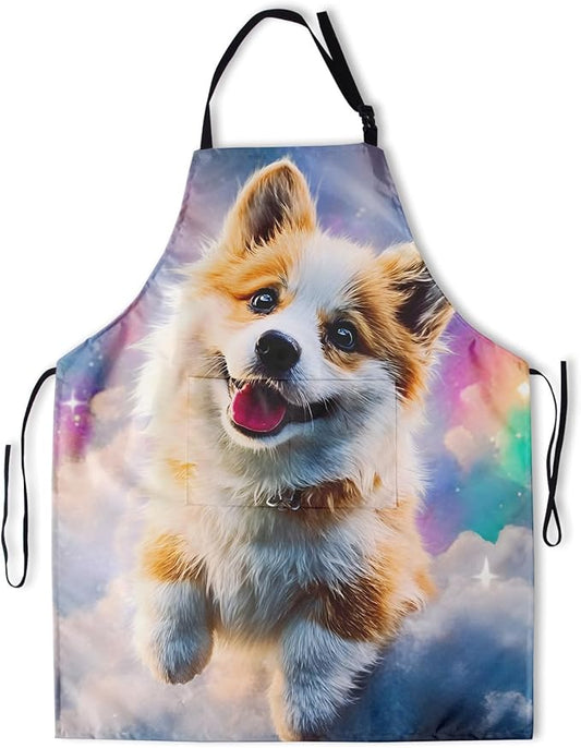 Apron with Pockets Aprons for Women Men Kitchen Chef Apron for Cooking Gardening Server Waitress Painting