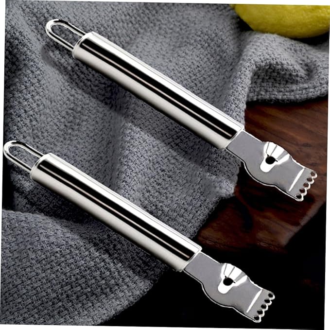 PRETYZOOM 2pcs Stainless Steel Lemon Grater Multi-functional Slicer Zester Peeler for Kitchen Easy Tool