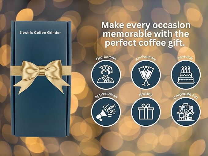 GRINDCRAFT Electric Coffee Grinder, Premium Stainless Steel Burr Coffee Grinder, Espresso Grinder Electric, Portable Grinder, Perfect Coffee Brew for Home, Travel, Camping and Office (Gray)