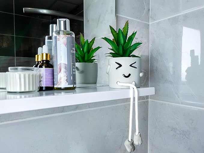 OLEEK small fake plants office decor - fake succulents plants artificial for desk decor - fake plant office decorations for work - office decor for women - office plants cubicle accessories room décor