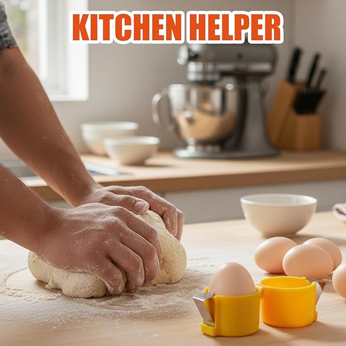 4-Piece Set of Egg Cracker, Hard Boiled Egg Peeler, Egg Shell Opener, for Easy Cracking and Peeling, Compact Design for Kitchen Use