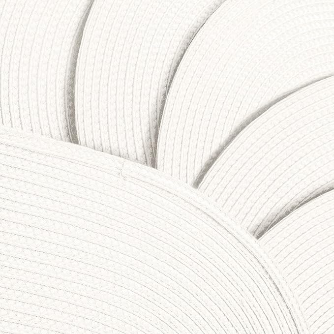 AHHFSMEI Placemats Set of 6 for Dining Table Washable Woven Non-Slip 18x12 inches Placemat Heat-Resistant Durable Table Mats for Dining Table Easy to Clean (Oval White,6)