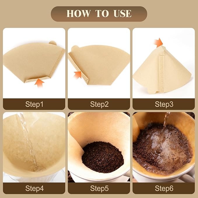 ZYFOTZUN 250 Count #2 Coffee Filtets 2-4 Cup, Premiun Unbleached Natural Coffee Paper Filters, No Blowout, Disposable Coffee Filter Cone Paper for Pour Over and Drip Coffee Maker