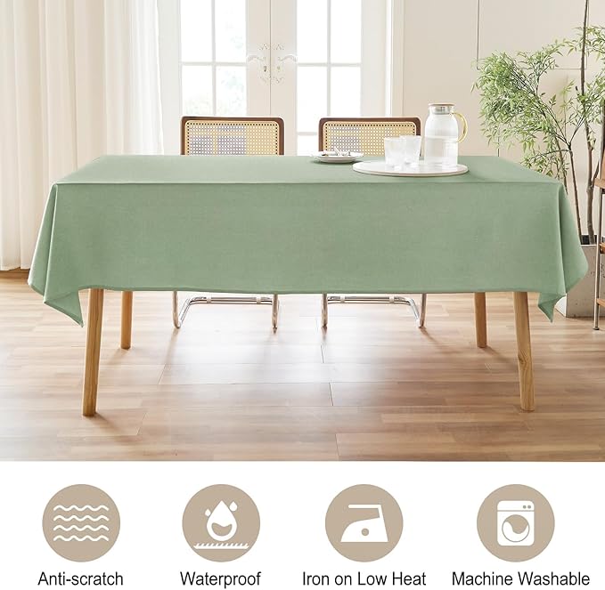 AUSSPVOCT Textured Tablecloth Rectangle 60x120 Water Resistant Spill-Proof Wipeable Table Cloth Wrinkle Free Fabric Dining Table Cover for Birthday Party Farmhouse Spring Kitchen Tablecloths