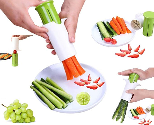 Vegetable Slicer Fruit Cutter Cucumber, Strawberry, Carrot, Potato | Easy Salad Maker, Cheese Grater for Kitchen | Creative Multi-Function Manual Food Chopper