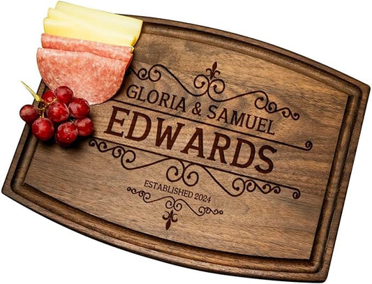 Custom Engraved Wood Cutting Boards, Customized Gift For Anniversaries, Couples, New Homeowners, Friends, Retirements, A Gift Idea For Christmas and Holidays