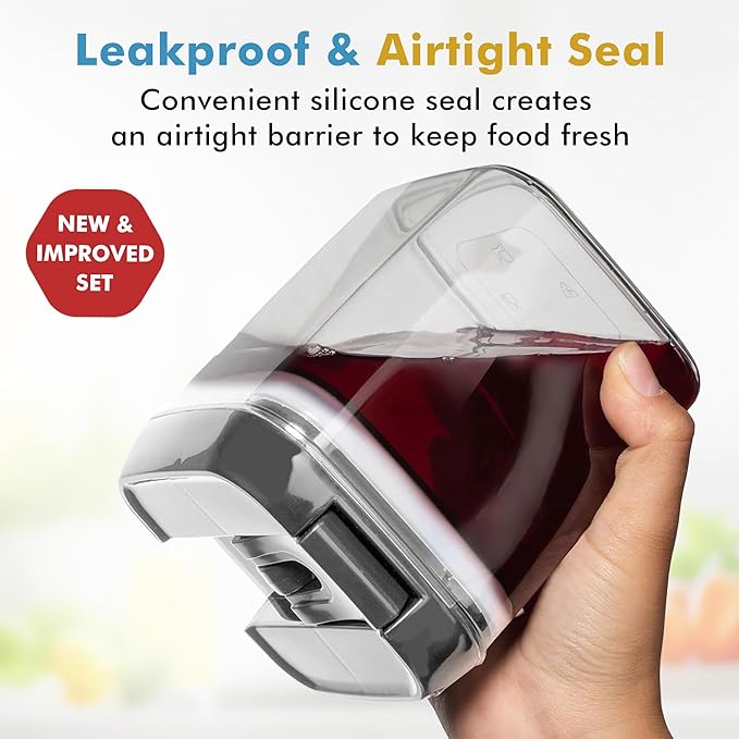 Shazo 9 PC Airtight Food Storage Containers - BPA Free Clear Plastic Snack & Spice Containers with Easy Lock Lids - Kitchen and Pantry Organization for Herbs, Coffee, Tea - 0.5L / 2.1 Cups