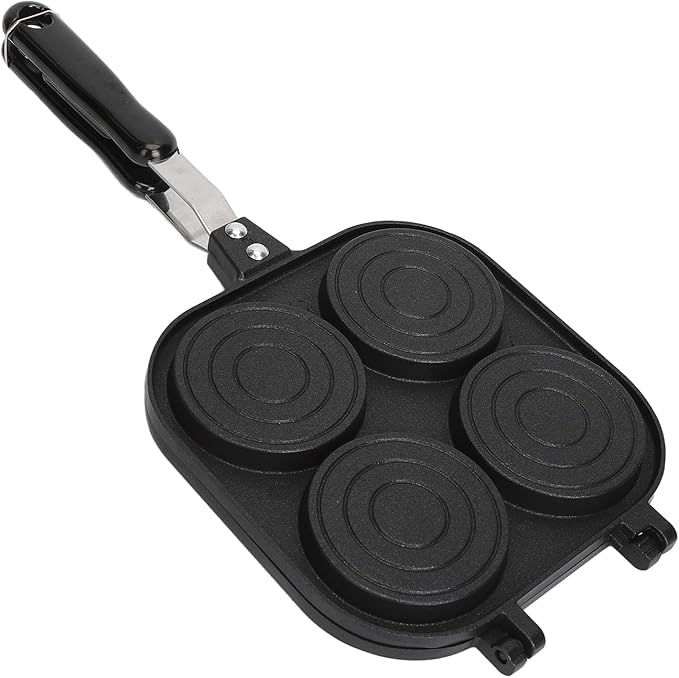 POCREATION Double Sided Pancake Pan Aluminum Alloy Non Stick Coating, Egg Frying Pan Nonstick Multifunctional Pan, Double Sided Egg Pan For Waffle Pie Bread Egg, Portable design, High Thermal