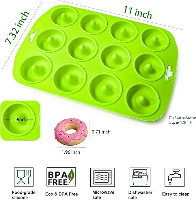 Cupidove Silicone Donut Pan, Bite Size Silicone Donut Pans for baking, Mini Donut Pan, Mini Baking Pan for baking delicious donuts, Non-stick Bottom, Easy to Clean