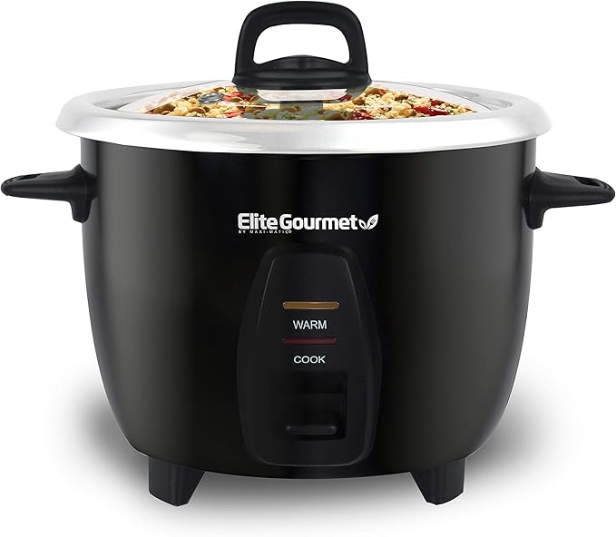 Elite Gourmet ERC2001BX 10-Cup Electric Rice Cooker with 304 Surgical Grade Stainless Steel Inner Pot, Makes Soups, Stews, Porridges, Grains and Cereals
