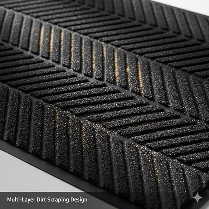 Front Door Mat,3'x4' Commercial Floor Mat Indoor Outdoor Entrance, Heavy Duty Welcome Mat, Rubber Backing Non Slip Doormat for Entryway, Large Entry Rug for Home Office Business Areas