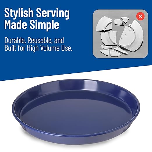 Carlisle FoodService Products Plastic Serving Tray, 13 Inches, Cobalt