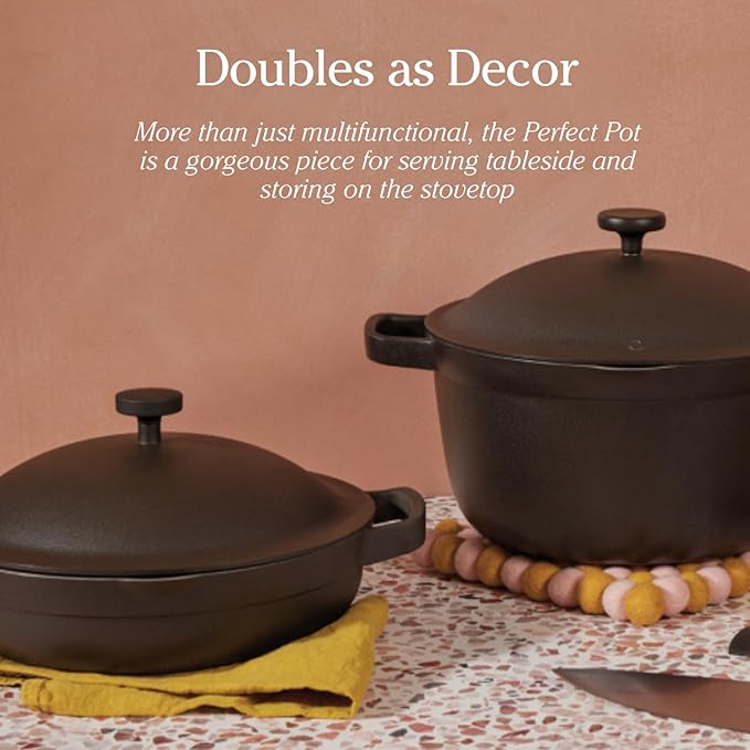 Our Place Mini Perfect Pot | 2.5 Qt Ceramic Pot with Lid & Spatula | Patented 8-in-1, PFAS-Free Nonstick, Non-Toxic Cookware | Induction & Oven-Safe up to 450°F | Char