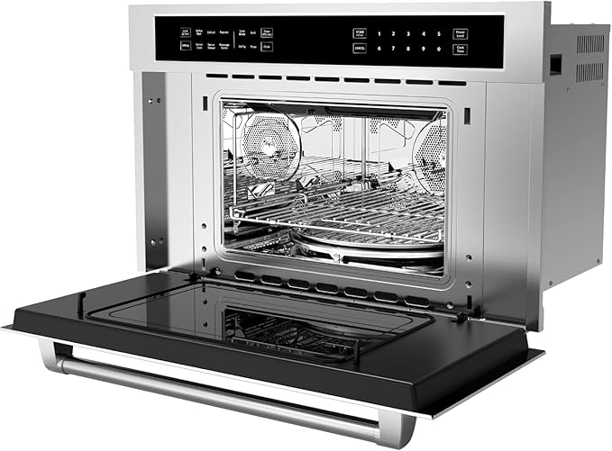 GarveeHome 30 ft Microwave Convection Oven, 1.6 Cu Ft Built In Microwave Oven with Air Fryer-Child Safety Lock-Drop Down Door, 1700W Touch Control-Multiple Cooking Modes, Ideal for Modern Kitchens