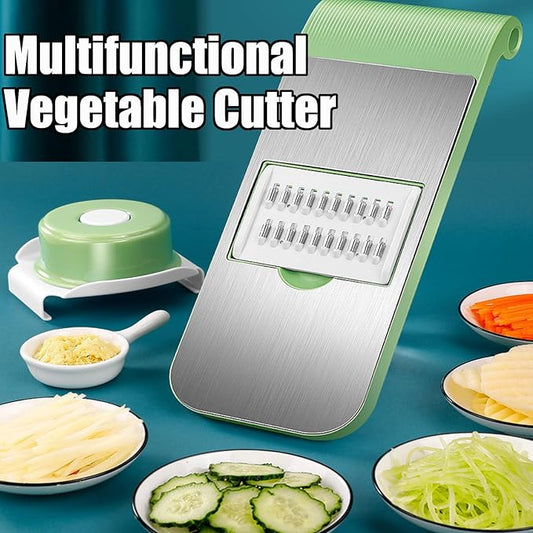 Multifunctional Vegetable Cutter, Multi-Function Vegetable Cutters, Portable Adjustable Safe Vegetable Mandoline Cucumber Potato Lettuce Carrot Shredder Chip Peeler Slicer, with Blades (5 Blade+1 Box)