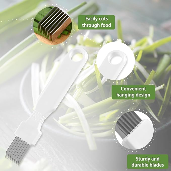 JINGIHE 3Pcs Shred Silk the Knife, Scallion Green Onion Cutter Shred Knife, Vegetable Cutter for Food Garlic Fruit Banana Salad, Food Speedy Chopper Slicer for Kitchen Restaurant Hotel Household