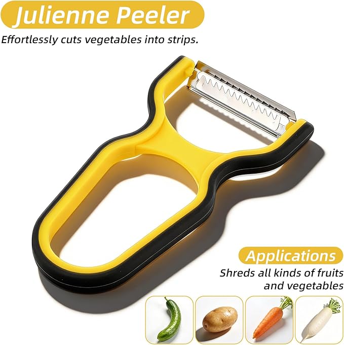 Y Peelers for Kitchen, 3Pcs Stainless Steel Vegetable Peeler - Multifunctional Potato Peelers for Fruits Carrot Kitchen Utensils (Red, Yellow, Green)