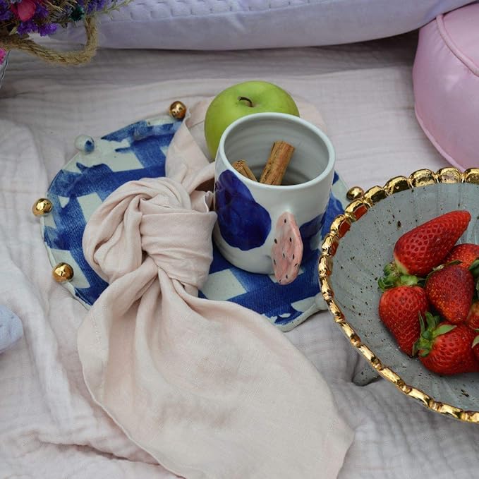 Marc Oliver Linen Cloth Napkins Pink. Set of 4, 20" x 20", Handsewn Hem with Mitered Corners. Soft Washed, Reusable Pure Linen Cloth Napkin for Dinner Table, Kitchen, Wedding, Restaurant