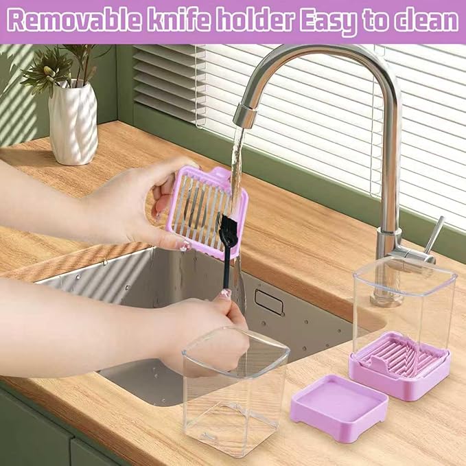 Fruit Slicer Cup for Strawberry, Banana, Hard-Boiled Egg - Detachable Cutter with Push Plate - Rapid & Safe Slicing Kitchen Gadget for Quick Meal Prep (Purple)