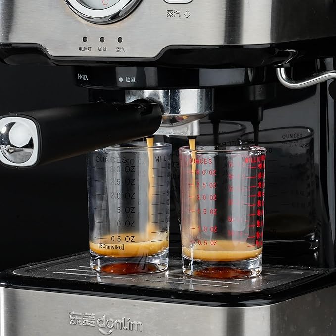 Shot Glass Measuring Cup 3 Ounce/90ML Liquid Heavy High Espresso Glass Cup Black Line