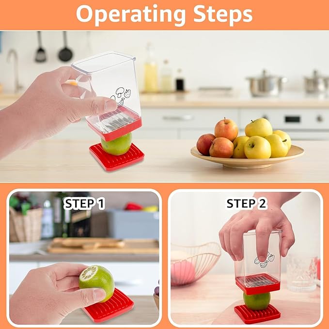 Stainless Steel Fruit & Vegetable Cutter with Push Plate - Banana, Strawberry & Egg Slicer