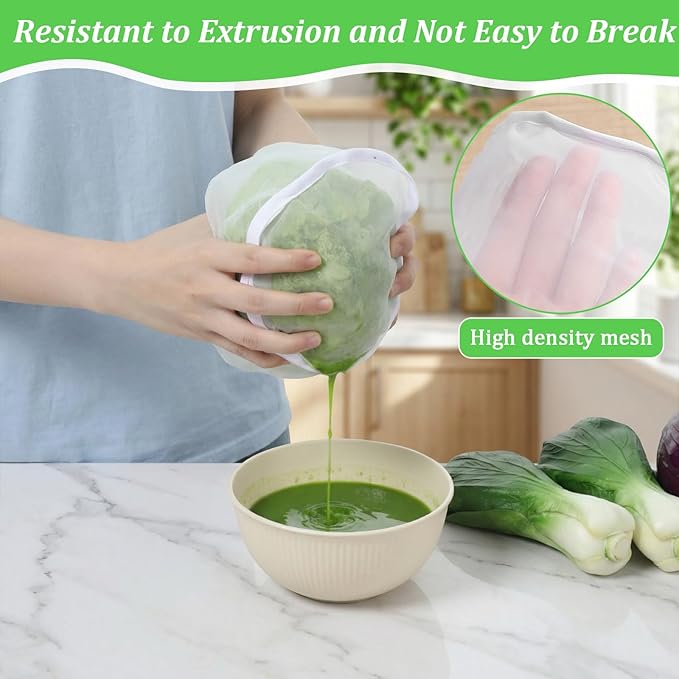 4 PCS Cheese Cloth Bag for Straining, Bowl-shaped Nylon Fine Mesh Strainer Bag, Nut Milk Yogurt Strainer, Reusable Fine Mesh Cheesecloth for Straining Squeezing Vegetable