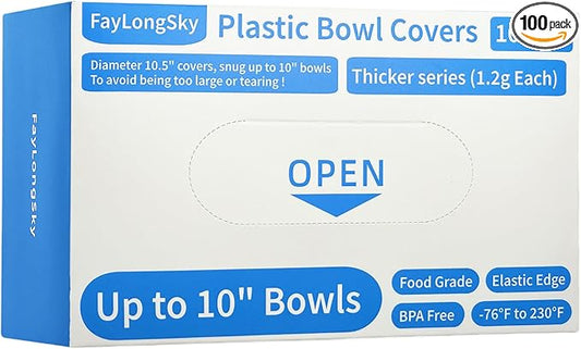 FayLongSky 100 Bowl Covers Bread Proofing Plastic Wrap for Food Shower Caps for Sourdough Bread Baking Rising Elastic Reusable Banneton covers Outdoor Fresh Keeping Bags BPA Free Food Grade