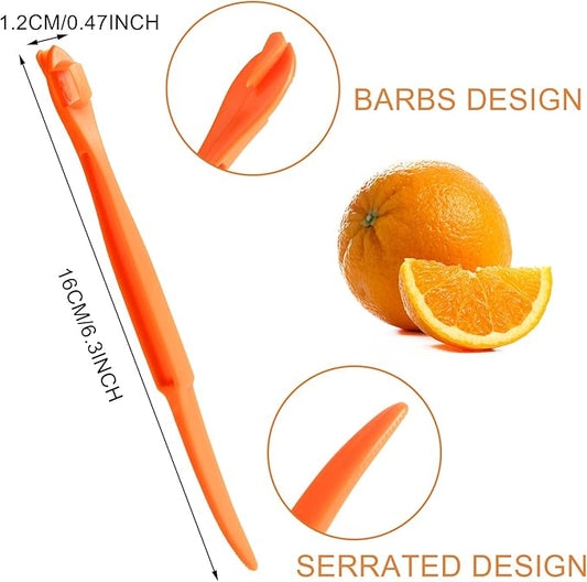 8Pcs Orange Peeler Tool, Plastic Citrus Lemon Peelers Orange Peeler Stick Fruit Peeling Tool for Grapefruit Cutter Slicer Kitchen Accessories Gadget