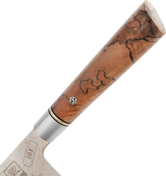 zayiko Limited Edition Copper Damascus Chef’s Knife – 8.3" Kiritsuke Blade | Damascus Steel with VG10 Core & Copper Texture | Maple Wood Handle | Professional Kitchen Knife in Gift Box