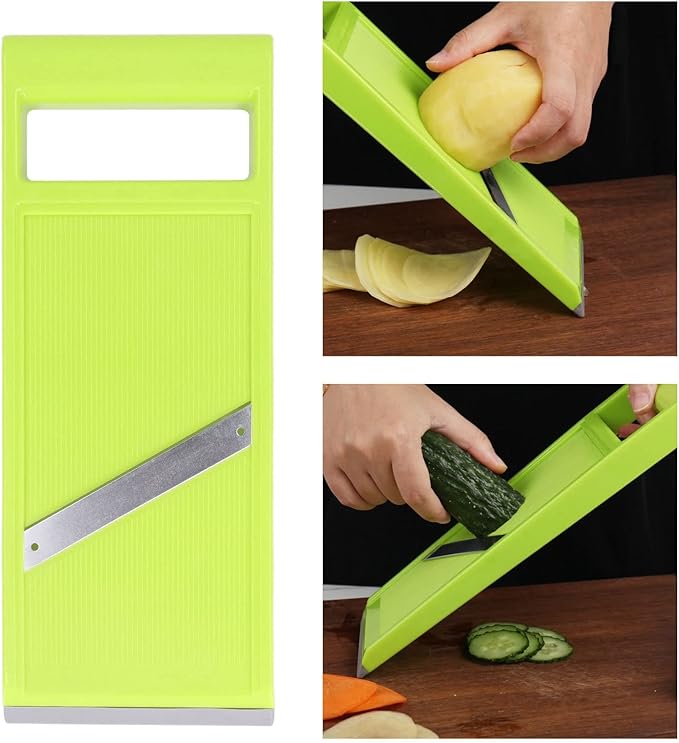 BORDSTRACT Mandoline Food Slicer, Kitchen Slicer for Potatoes, Onions, Stainless Steel Spice Chopper
