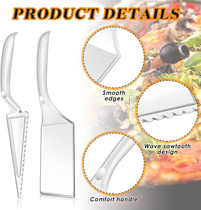 Patelai 20 Pcs Cake Server Set Disposable Plastic Serving Spatula Cutter Square and Triangle Servers Spatula Knives Pie Pizza Pastry Slicer Serving Utensils Clear for Kitchen Wedding