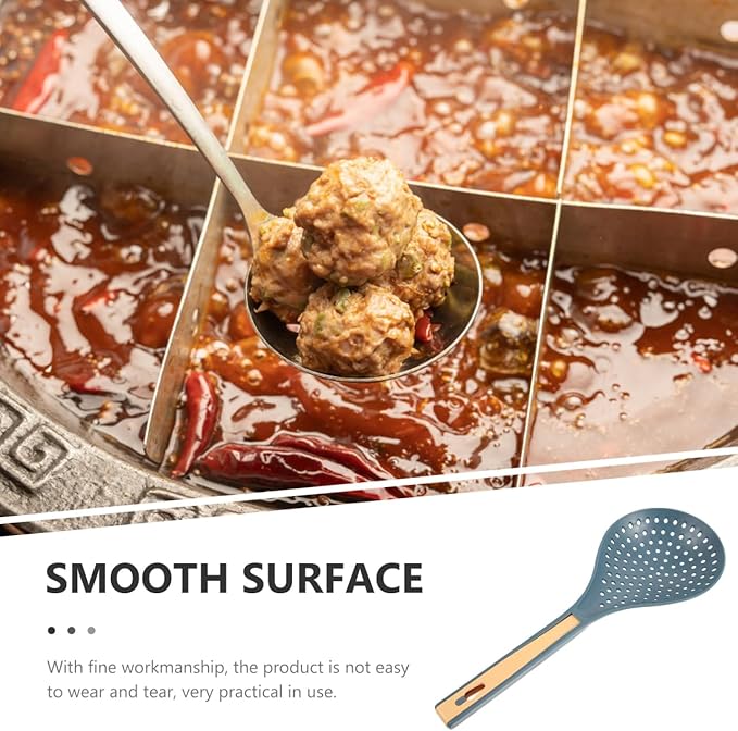 Long Handle Spoon Ladle 13.78 Inch Heatproof Abs Skimmer Strainer for Kitchen Cooking Ramen Noodle Dumplings Hot Pot